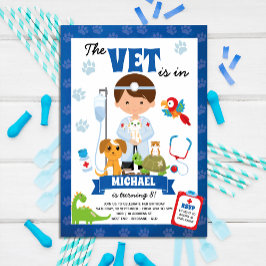 Boy Vet Birthday Party Invitation Kaart