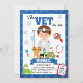 Boy Vet Birthday Party Invitation Kaart (Voorkant)