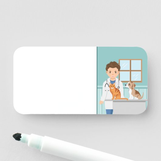 Boy Veterinarian For Kids' Pretend Play Activity Naamplaatje (In situ)