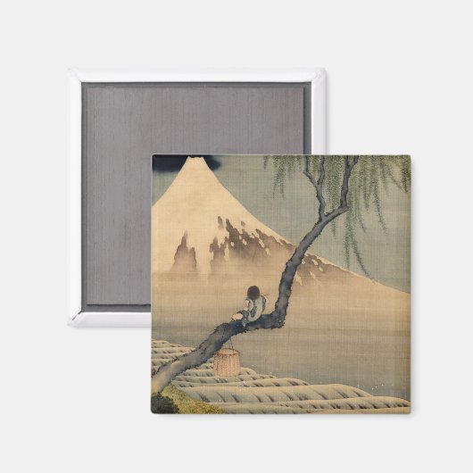 Boy Viewing Mount Fuji, 1898 door Katsushika Hokus Magneet (Voorkant / Achterkant)