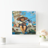 Boy Vist Clock Vierkante Klok (Huis)