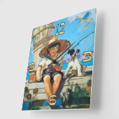 Boy Vist Clock Vierkante Klok (Hoek)