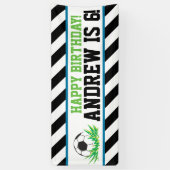 Boy Voetbal Gelukkige Verjaardag Banner (Verticaal)
