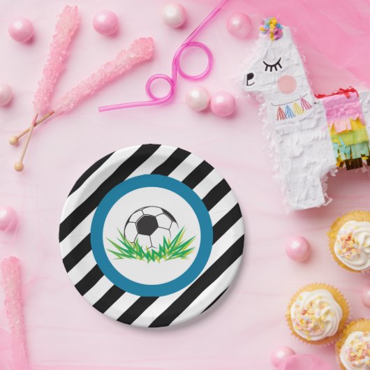 Boy Voetbal Verjaardagsfeestje Papier Borden Papieren Bordje (Feest)