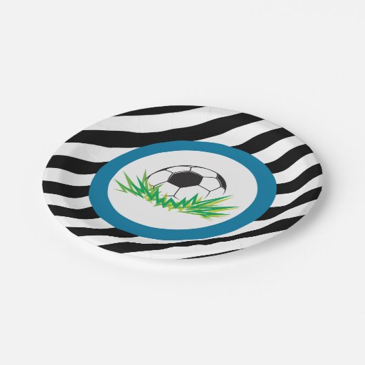 Boy Voetbal Verjaardagsfeestje Papier Borden Papieren Bordje (Gekanteld)