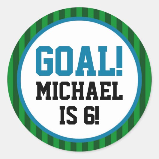 Boy Voetbal Verjaardagsfeestje Stickers (Voorkant)