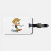 Boy Wakeboarding Fun Zomer Watersport Bagagelabel (Achterkant horizontaal)