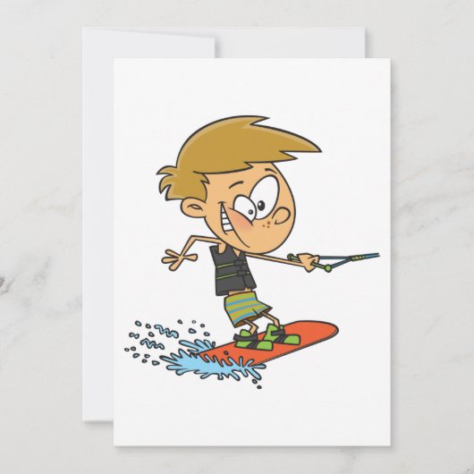 Boy Wakeboarding Fun Zomer Watersport Kaart (Voorkant)