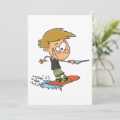 Boy Wakeboarding Fun Zomer Watersport Kaart (Staand voorkant)