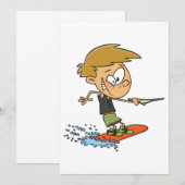 Boy Wakeboarding Fun Zomer Watersport Kaart (Voorkant / Achterkant)