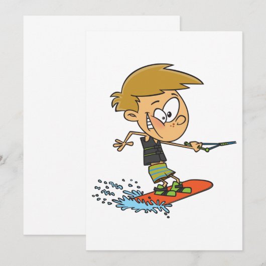 Boy Wakeboarding Fun Zomer Watersport Kaart (Voorkant / Achterkant)