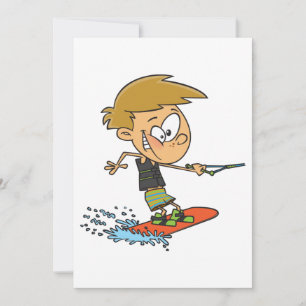 Boy Wakeboarding Fun Zomer Watersport Kaart