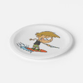 Boy Wakeboarding Fun Zomer Watersport Papieren Bordje (Gekanteld)