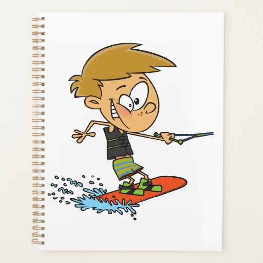 Boy Wakeboarding Fun Zomer Watersport Planner (Voorkant)