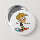 Boy Wakeboarding Fun Zomer Watersport Ronde Button 7,6 Cm (Voorkant /achterkant)