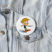 Boy Wakeboarding Fun Zomer Watersport Ronde Button 7,6 Cm