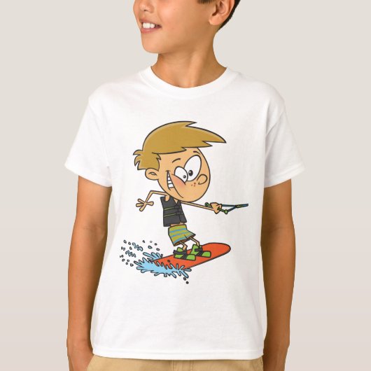 Boy Wakeboarding Fun Zomer Watersport T-shirt (Voorkant)