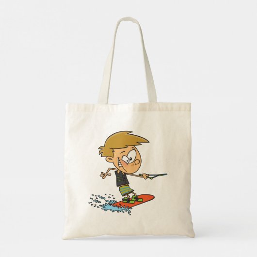 Boy Wakeboarding Fun Zomer Watersport Tote Bag (Achterkant)