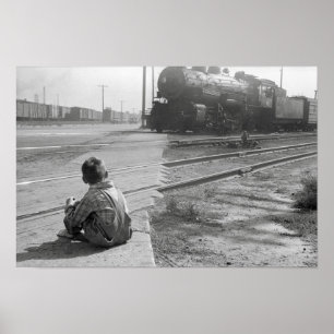 Boy Watching Trains, 1939.  foto Poster