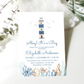 Boy Waterverf Lighthouse Baby shower Kaart
