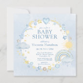 Boy Waterverf Rainbow Baby shower Kaart (Voorkant)