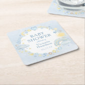 Boy Waterverf Rainbow Baby shower Kartonnen Onderzetters (Schuin)