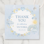 Boy Waterverf Rainbow Baby Sprinkle Bedankjes Labels (Achterkant)