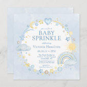 Boy Waterverf Rainbow Baby Sprinkle Kaart (Voorkant / Achterkant)