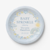 Boy Waterverf Rainbow Baby Sprinkle Papieren Bordje (Voorkant)