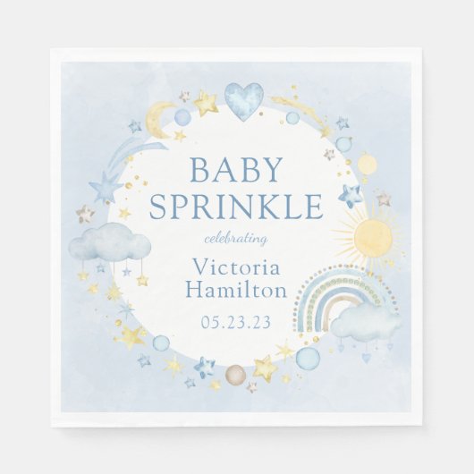 Boy Waterverf Rainbow Baby Sprinkle Servet (Voorkant)