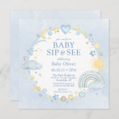 Boy Waterverf Rainbow Sip and See Kaart (Voorkant / Achterkant)