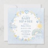 Boy Waterverf Rainbow Sip and See Kaart (Voorkant)