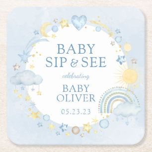 Boy Waterverf Rainbow Sip and See Kartonnen Onderzetters