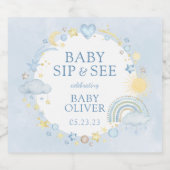 Boy Waterverf Rainbow Sip and See Sparkling Wijnetiket (Enkel label)