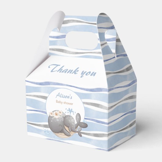 Boy Whale Blue Summer Beach Boy Baby shower Bedankdoosjes (Voorkant Zijde)