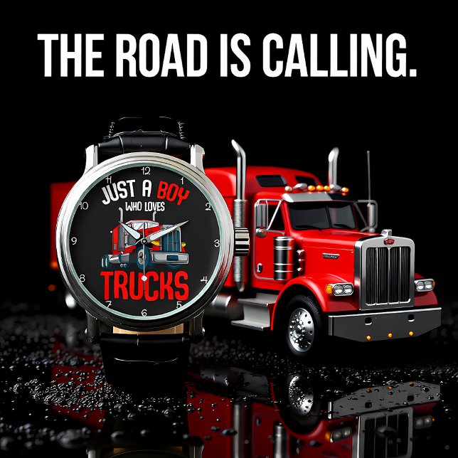 Boy Who Loves Red Trucks Horloge (Creator heeft geüpload)