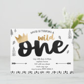 Boy WILD ONE Gold Crown King Etnische eerste verja Kaart (Staand voorkant)