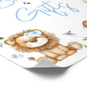 Boy Wild One Safari Baby shower Boeken en geschenk Poster (Hoek)