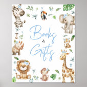 Boy Wild One Safari Baby shower Boeken en geschenk Poster (Voorkant)