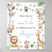 Boy Wild One Safari Baby shower Envelopstation Poster (Voorkant)