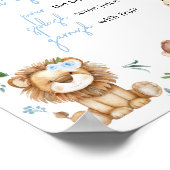 Boy Wild One Safari Baby shower Moeder Osa Bar Poster (Hoek)