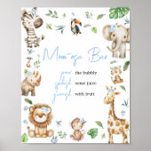 Boy Wild One Safari Baby shower Moeder Osa Bar Poster (Voorkant)