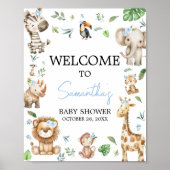Boy Wild One Safari Baby shower Welkom Poster (Voorkant)
