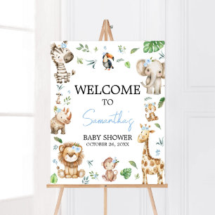 Boy Wild One Safari Baby shower Welkom Poster