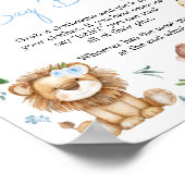 Boy Wild One Safari Baby shower zeg niet Baby Poster (Hoek)