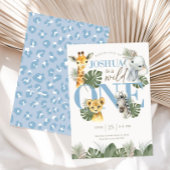 Boy Wild One Safari verjaardagsuitnodiging Oerwoud Kaart