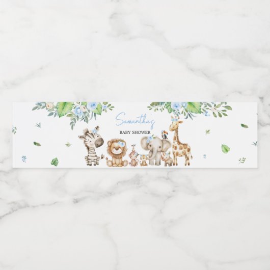 Boy Wild One Safari Waterfles Etiket (Enkel label)