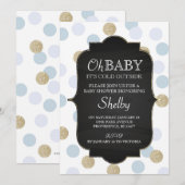 Boy Winter Baby shower Uitnodiging (Voorkant / Achterkant)
