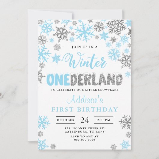 Boy Winter Onederland Eerste Uitnodiging van de Da (Voorkant)