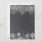 Boy Winter String Lights Snowflakes Chalk Baptism Kaart (Achterkant)